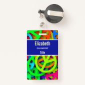 Vredesteken patroon Groovy Sixties Vibe Badge (Achterkant met intrekbare)