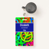 Vredesteken patroon Groovy Sixties Vibe Badge (Voorkant met intrekbare)