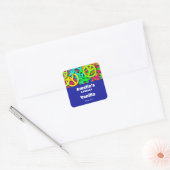 Vredesteken patroon Groovy Sixties Vibe Candle Vierkante Sticker (Envelop)