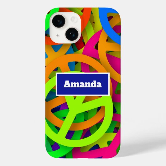 Vredesteken patroon Groovy Sixties Vibe Case-Mate iPhone Case (Achterkant)