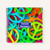 Vredesteken patroon Groovy Sixties Vibe Notitieboek (Voorkant)