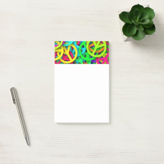 Vredesteken patroon Groovy Sixties Vibe Post-it® Notes (Kantoor)