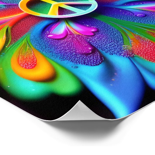 Vredesteken Psychedelic Boho Retro Art Poster (Hoek)