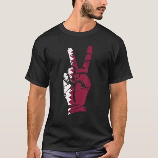 Vredesteken Qatar-vlag T-shirt (Voorkant)