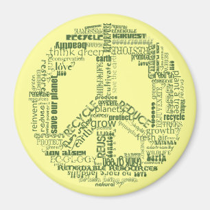 vredesteken recyclen woorden groen magneet