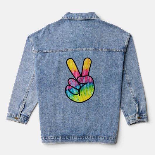 Vredesteken regenboog Jean jas Denim Jacket (Achterkant)