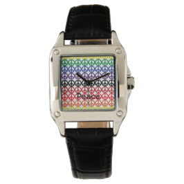 Vredesteken Regenboog Kleuren met Naam Horloge