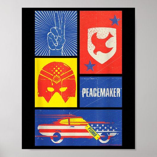 Vredesteken, Schild, Helm en Auto Poster (Voorkant)