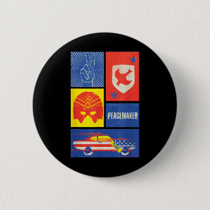Vredesteken, Schild, Helm en Auto Ronde Button 5,7 Cm