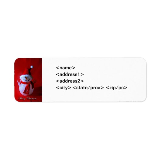 Vredesteken Snowman Avery Label (Voorkant)