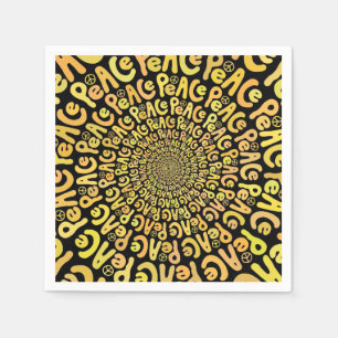 Vredesteken: spiraalgeel oranje zwart servet