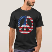  Vredesteken Symbool Amerikaanse Vlag 4 juli T-shirt (Voorkant)