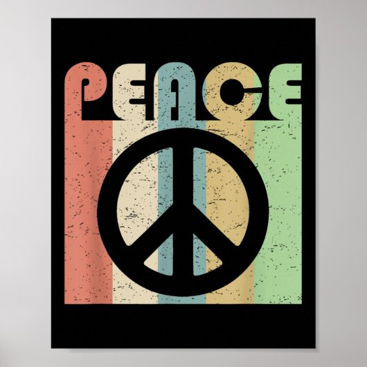 Vredesteken Symbool Inspirerende quote Retro GR Poster (Voorkant)