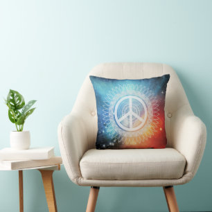 VREDESTEKEN Symbool Mandala Daisy Space Hippie Kussen