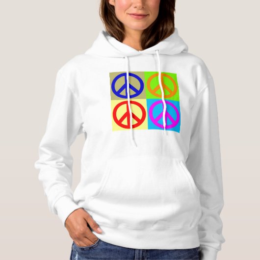 Vredesteken Symbool Pop Kunst Hoodie (Voorkant)
