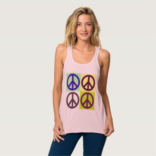 Vredesteken Symbool Pop Kunst Tanktop (Volledige Voorkant)