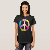 Vredesteken Symbool Tie Dye 60s 70s Hippie C T-shirt (Voorkant volledig)