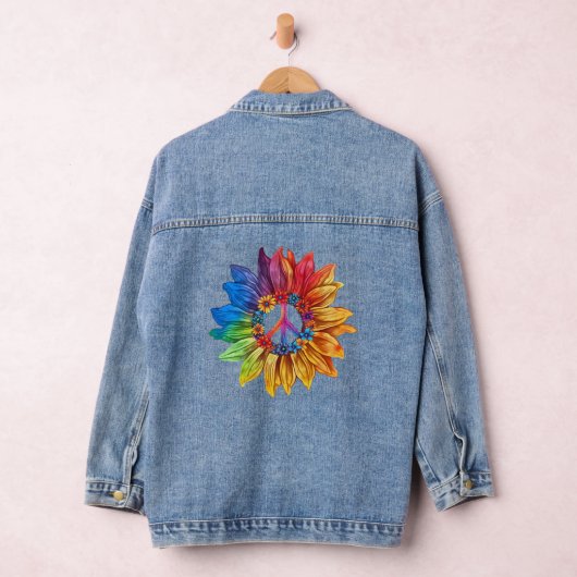 Vredesteken Symbool U.S. Kleurrijke Zonnebloem Blo Denim Jacket (Hangar)
