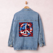 Vredesteken Symbool US Flag Rood Wit & Blauw Hippi Denim Jacket (Hangar)