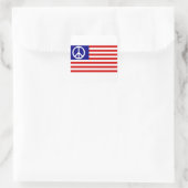 Vredesteken Symbool US Stars & Stripes Amerikaanse Vierkante Sticker (Tas)