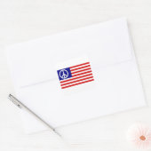 Vredesteken Symbool US Stars & Stripes Amerikaanse Vierkante Sticker (Envelop)