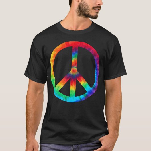 Vredesteken Tie Dye Hippies Kerst Shirten T-shirt (Voorkant)