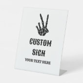 Vredesteken tot de dood Doe ons partij aangepaste  Reclamebord Met Voetstuk (Voorkant)