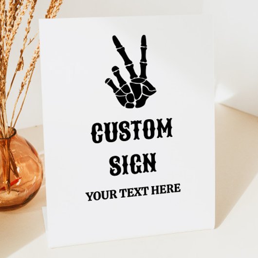 Vredesteken tot de dood Doe ons partij aangepaste  Reclamebord Met Voetstuk