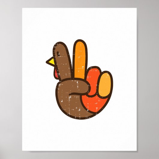 Vredesteken Turkije Hand Cool Thanksgiving Hippie  Poster (Voorkant)