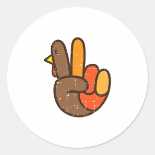 Vredesteken Turkije Hand Cool Thanksgiving Hippie Ronde Sticker