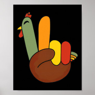 Vredesteken Turkije Hand Grappige Thanksgiving Mat Poster