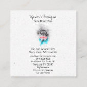 ** Vredesteken veren bloemen grunge tribal boho Vierkante Visitekaartje (Achterkant)