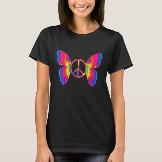 Vredesteken Vlinderdas Dye Funky Design T-shirt (Voorkant)