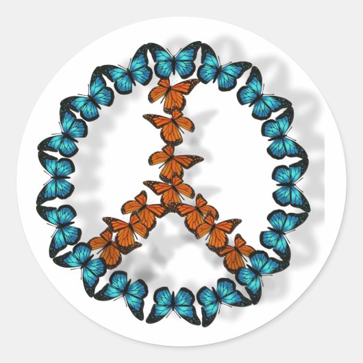 Vredesteken voor de stickers van vlinders (Voorkant)