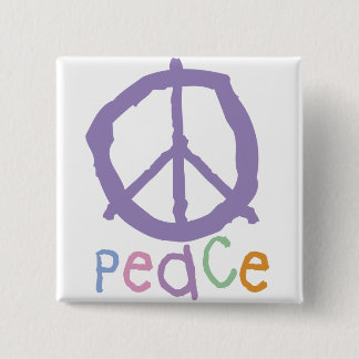 Vredesteken voor het kind vierkante button 5,1 cm