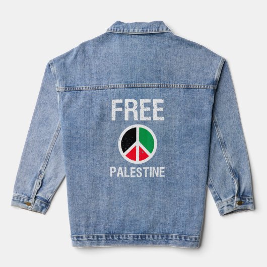 Vredesteken Vrij Palesterend Gazagenocide Denim Jacket (Achterkant)