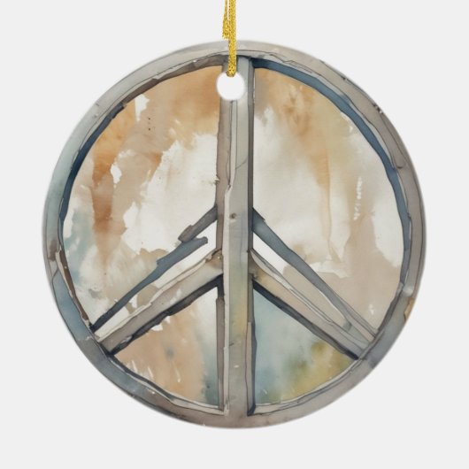 Vredesteken Waterverf schilderkunst Keramisch Ornament (Achterkant)