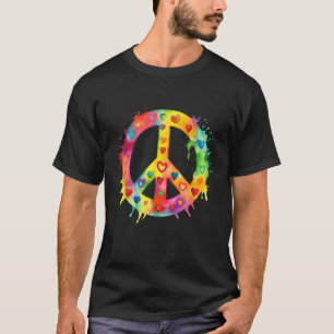 Vredesteken Wereld Liefde Bloemen Hippie Groovy Vi T-shirt