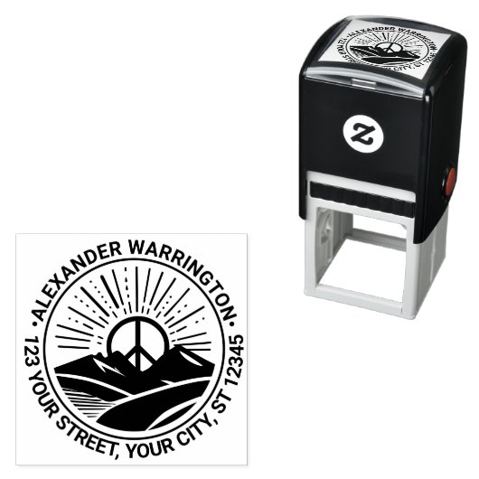 Vredesteken Zonsopgang Bergen Naam Adres Zelfinktende Stempel (In situ)