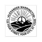 Vredesteken Zonsopgang Bergen Naam Adres Zelfinktende Stempel (Design)