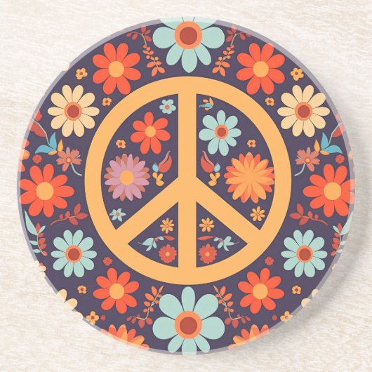 Vredestekenen Sandstone Onderzetter (Voorkant)