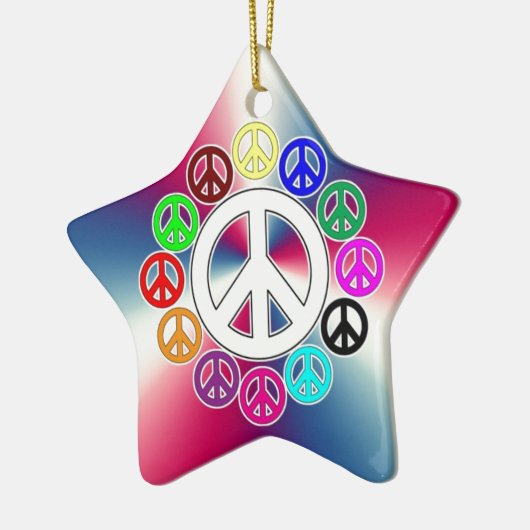 vredestekens retro keramisch ornament (Links)