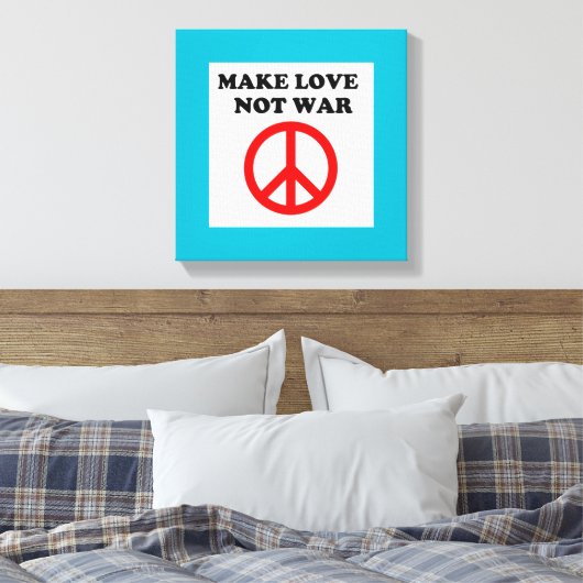 VREDESTEKST "MAKE VAN NIET-WAR" CANVAS AFDRUK (Insitu (Slaapkamer))