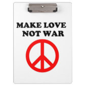 VREDESTEKST "MAKE VAN NIET-WAR" KLEMBORD (Voorkant)