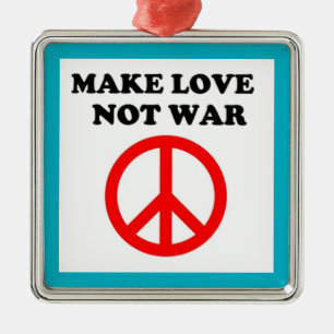 VREDESTEKST "MAKE VAN NIET-WAR" METALEN ORNAMENT