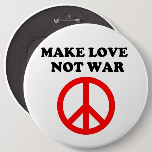 VREDESTEKST "MAKE VAN NIET-WAR" RONDE BUTTON 6,0 CM (Voorkant /achterkant)