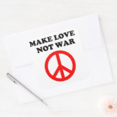 VREDESTEKST "MAKE VAN NIET-WAR" VIERKANTE STICKER (Envelop)