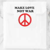 VREDESTEKST "MAKE VAN NIET-WAR" VIERKANTE STICKER (Tas)