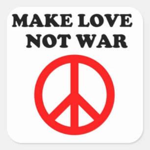 VREDESTEKST "MAKE VAN NIET-WAR" VIERKANTE STICKER