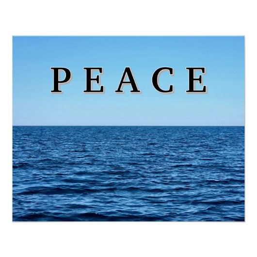 Vredestekst op Blue Lake Michigan Perfect Poster (Voorkant)